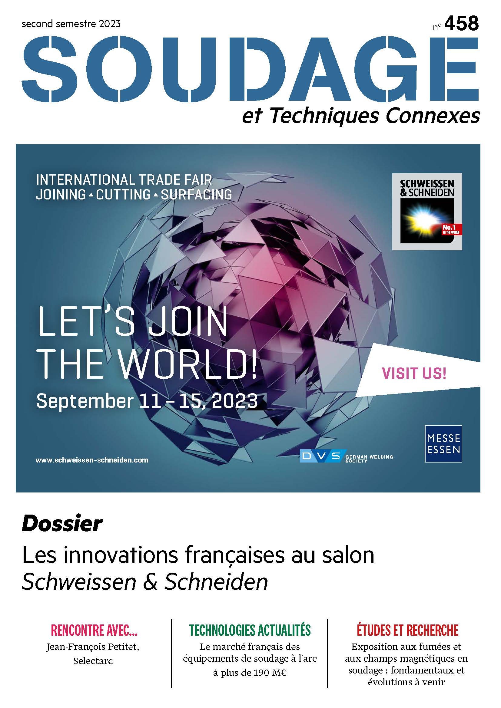 stc 458 french LR_Page_01 La couverture du magazine Soudage des archives.
