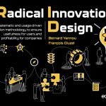 L'image montre la couverture d'un livre électronique intitulé "Radical Innovation Design", rédigé par Bernard Yannou et François Cluzel. Il présente une représentation graphique de divers concepts liés à l'innovation et au design.