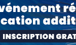 Bannière promotionnelle pour l'événement d'impression 3D à Lyon, France, prévu les 4 et 5 juin 2024, mettant l'accent sur les techniques de fabrication additive, avec le texte « inscription gratuite