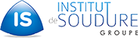 Logo de l'Institut de Soudure Groupe représentant un triangle bleu avec les lettres « IS » en blanc, à côté du nom de l'organisme en bleu et gris, mettant en avant son expertise dans les applications aéronautiques.
